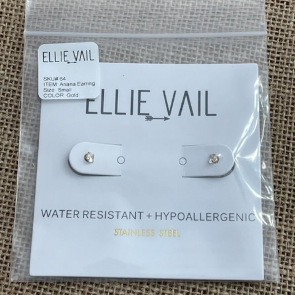 Ellie Vail Ariana Tiny Gold CZ Stud Earrings-Brand New!